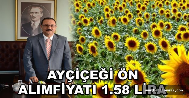 Ayçiçeği ön alım fiyatı 1.58 lira