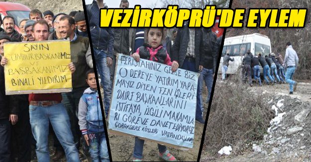 Vezirköprü'de yol eylemi