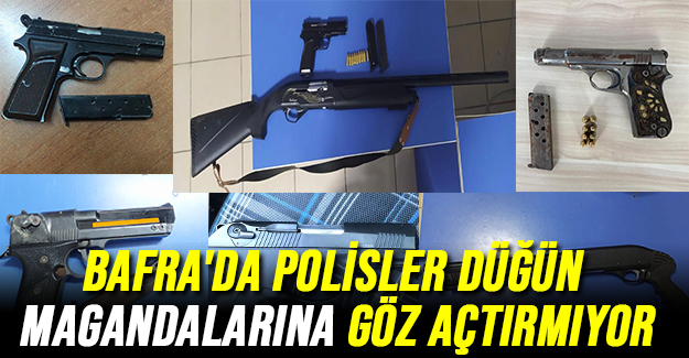 Bafra'da polisler düğün magandalarına göz açtırmıyor