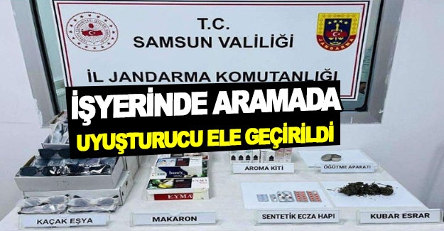 Samsun'da işyerinde arama yapıldı uyuşturucu çıktı