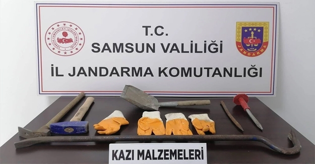 Samsun'da kaçak kazı yapan 5 kişi yakalandı