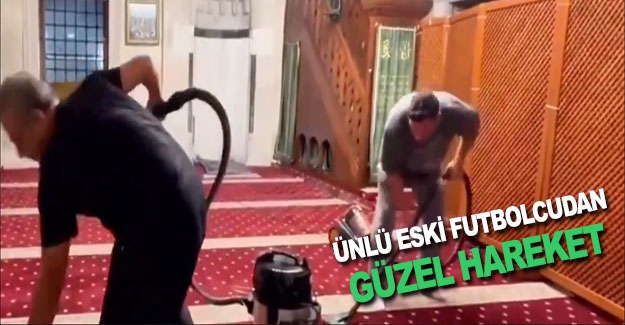 Eski futbolcu Mesut Özil, cami temizliğine yardım etti