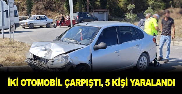 İki otomobilin çarpıştığı kazada 5 kişi yaralandı