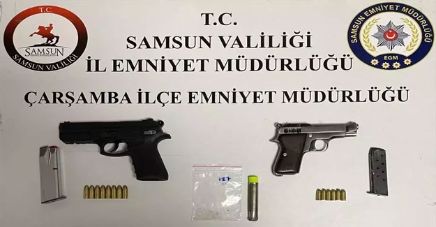 Samsun'da silah ve uyuşturucu operasyonu 3 gözaltı