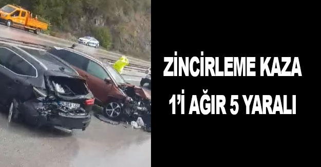 Samsun'da zincirleme kaza 1'i ağır 5 yaralı