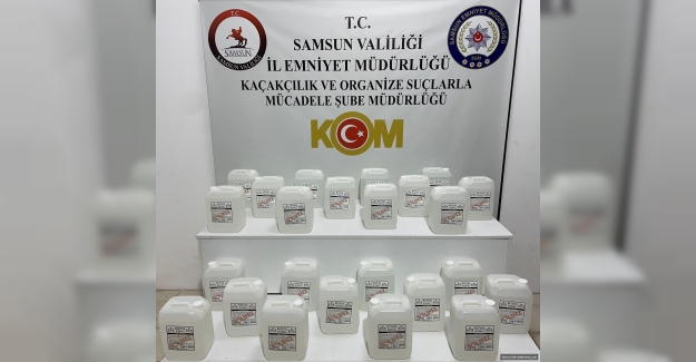 Samsun'da 120 litre etil alkol ele geçirildi