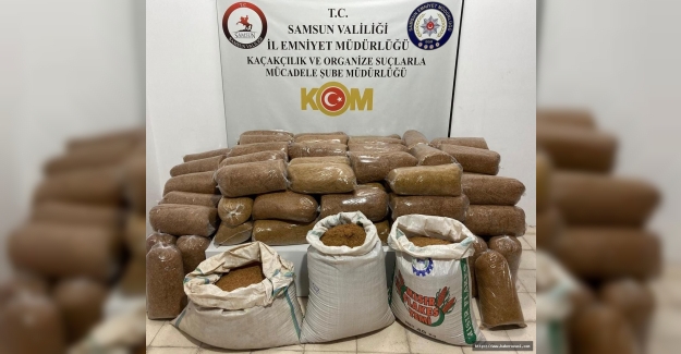 Samsun'da 435 kilogram kaçak tütün ele geçirildi