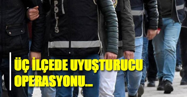 Samsun'da 3 ilçede uyuşturucu operasyonları