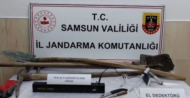 Samsun'da kaçak kazı yapan 5 kişi yakalandı