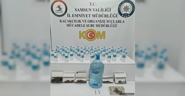 Samsun'da 40 litre sahte içki ele geçirildi