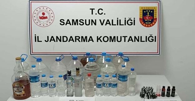 Samsun'da kaçak içki operasyonu, 1 gözaltı