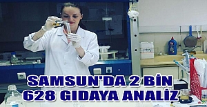 Samsun'da 2 bin 628 gıdaya analiz