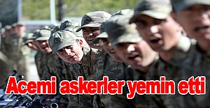 Acemi askerler yemin etti