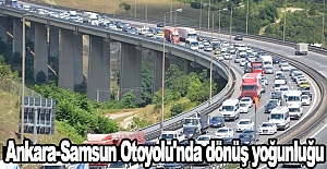 Ankara-Samsun Otoyolu'nda dönüş yoğunluğu