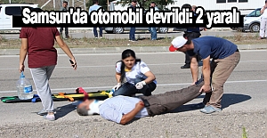 Samsun'da otomobil devrildi: 2 yaralı