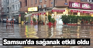 Bafra'da sağanak etkili oldu