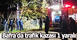 Bafra'da otomobil devrildi 1 yaralı