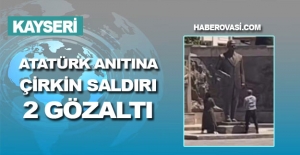 Kayseri'de dayı ve yeğeni Atatürk Anıtına balta ile saldırdı