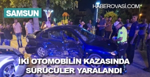 Samsun’da iki otomobilin çarpıştığı kazada sürücüler yaralandı