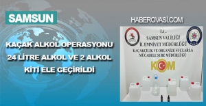 Samsun'da 24 Litre Alkol ve 2 Alkol Kiti Ele Geçirildi