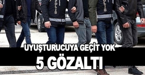 Samsun'da uyuşturucu ticarine geçit yok, 5 gözaltı