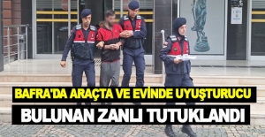 Bafra'da araçta ve evinde uyuşturucu bulunan zanlı tutuklandı