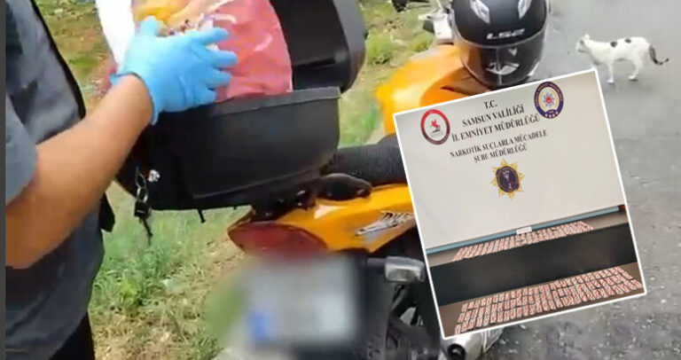 Samsun’da Motosikletten Uyuşturucu Çıktı