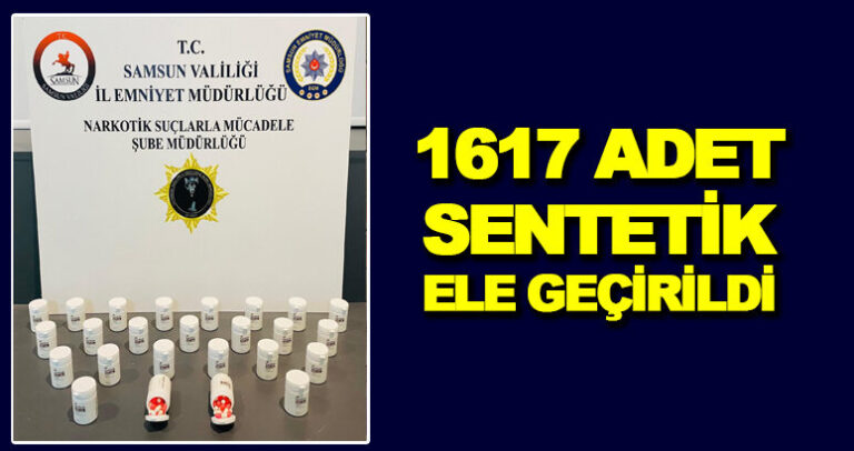 Samsun’da Uyuşturucu Operasyonu: 1617 Adet Hap Ele Geçirildi